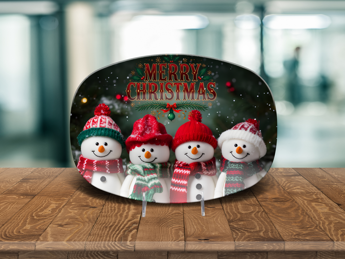 Merry Christmas Snowmen Platter