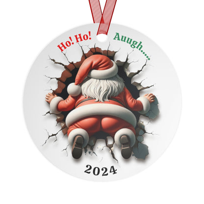 3D Metal Ornaments - Santa with Personalization